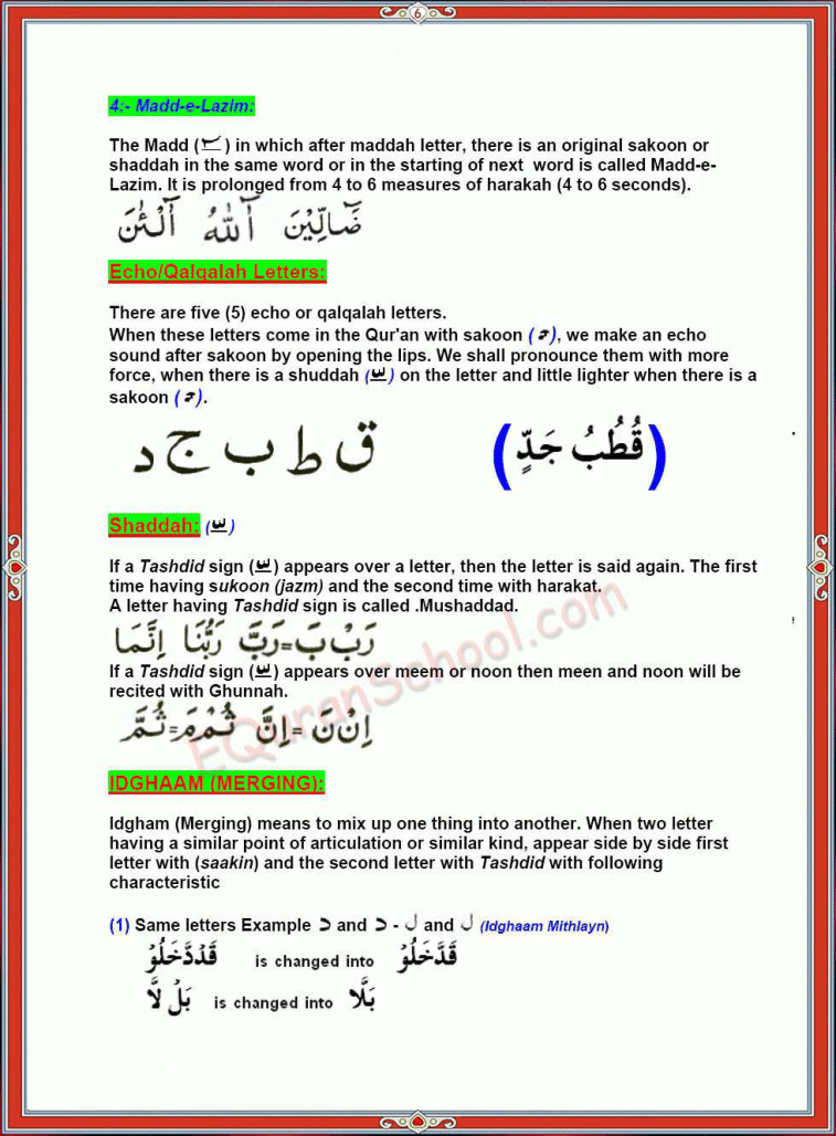 Tajweed Page 6
